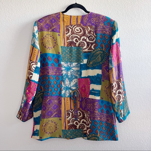 VTG Diane Gilman | 100% Silk Beaded Fringe Blazer - Picture 8 of 12